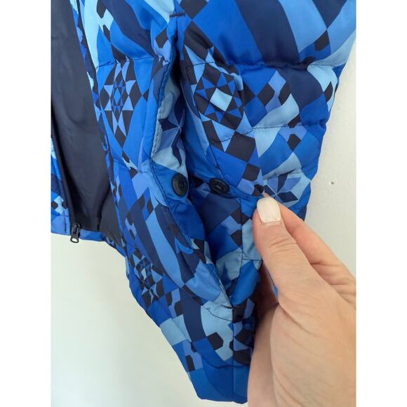 NWOT Lands End Women's Down Puffer Vest Large 14-16 Blue‎ Geometric Aztec - Picture 8 of 14